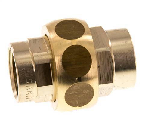 Rp 1/2'' Brass Double Nipple 3-pieces with Conically sealing 16 Bar