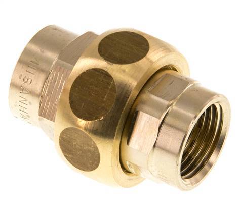 Rp 1/2'' Brass Double Nipple 3-pieces with Conically sealing 16 Bar