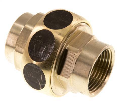 Rp 3/4'' Brass Double Nipple 3-pieces with Conically sealing 16 Bar
