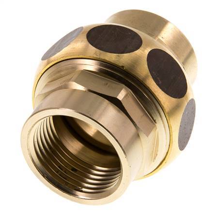 Rp 1'' Brass Double Nipple 3-pieces with Conically sealing 16 Bar