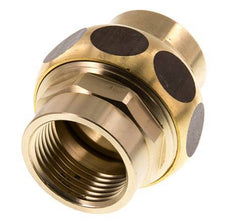 Rp 1'' Brass Double Nipple 3-pieces with Conically sealing 16 Bar