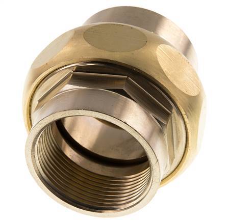 Rp 1 1/2'' Brass Double Nipple 3-pieces with Conically sealing 16 Bar