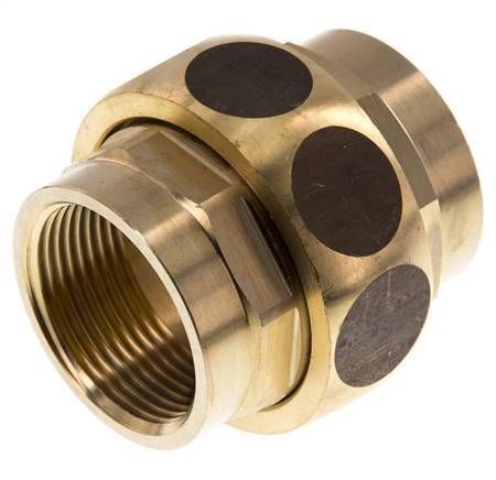 Rp 1 1/4'' Brass Double Nipple 3-pieces with Conically sealing 16 Bar