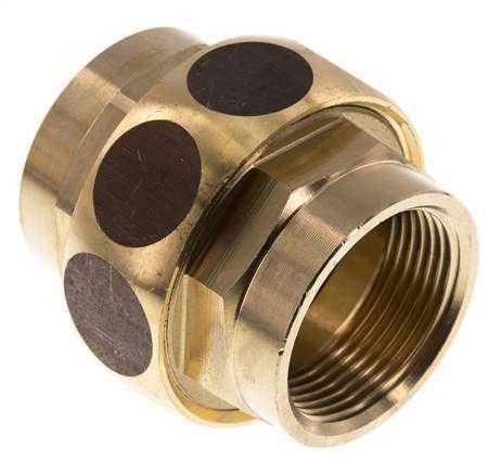 Rp 1 1/4'' Brass Double Nipple 3-pieces with Conically sealing 16 Bar