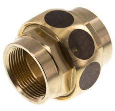 Rp 1 1/4'' Brass Double Nipple 3-pieces with Conically sealing 16 Bar