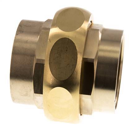 Rp 2'' Brass Double Nipple 3-pieces with Conically sealing 16 Bar
