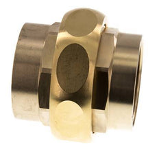 Rp 2'' Brass Double Nipple 3-pieces with Conically sealing 16 Bar
