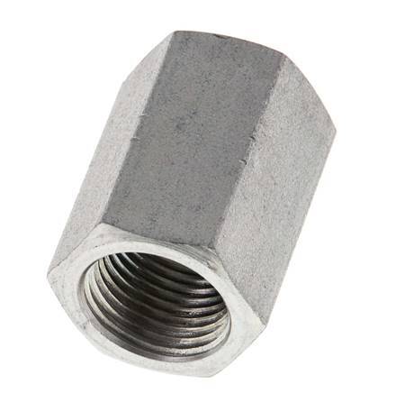 1/4'' NPT x 3/8'' NPT Zinc plated Steel Socket 210 Bar - Hydraulic