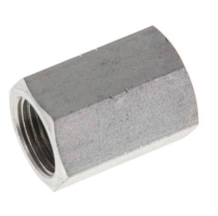 1/4'' NPT x 3/8'' NPT Zinc plated Steel Socket 210 Bar - Hydraulic