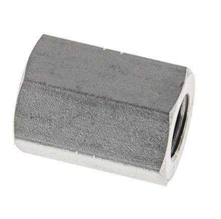 1/4'' NPT x 3/8'' NPT Zinc plated Steel Socket 210 Bar - Hydraulic