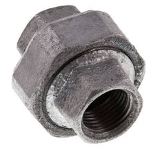 Rp 1/2'' Zinc plated Cast iron Double Nipple 3-pieces with Conically sealing 25 Bar