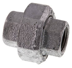 Rp 1/2'' Zinc plated Cast iron Double Nipple 3-pieces with Conically sealing 25 Bar