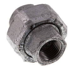 Rp 1/2'' Zinc plated Cast iron Double Nipple 3-pieces with Conically sealing 25 Bar