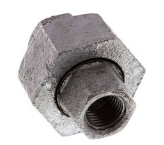 Rp 1/4'' Zinc plated Cast iron Double Nipple 3-pieces with Conically sealing 25 Bar