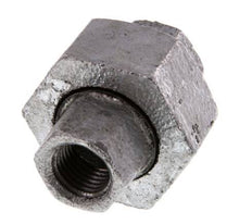 Rp 1/4'' Zinc plated Cast iron Double Nipple 3-pieces with Conically sealing 25 Bar