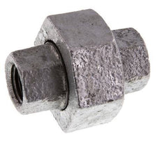 Rp 1/4'' Zinc plated Cast iron Double Nipple 3-pieces with Conically sealing 25 Bar