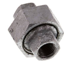 Rp 1/4'' Zinc plated Cast iron Double Nipple 3-pieces with Conically sealing 25 Bar