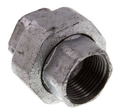 Rp 1'' Zinc plated Cast iron Double Nipple 3-pieces with Conically sealing 25 Bar