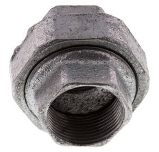 Rp 1 1/4'' Zinc plated Cast iron Double Nipple 3-pieces with Conically sealing 25 Bar