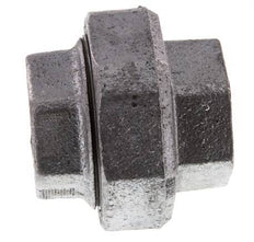 Rp 1 1/4'' Zinc plated Cast iron Double Nipple 3-pieces with Conically sealing 25 Bar