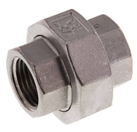 1/2'' NPT Stainless steel Double Nipple 3-pieces with Conically sealing 16 Bar