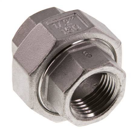 1/2'' NPT Stainless steel Double Nipple 3-pieces with Conically sealing 16 Bar