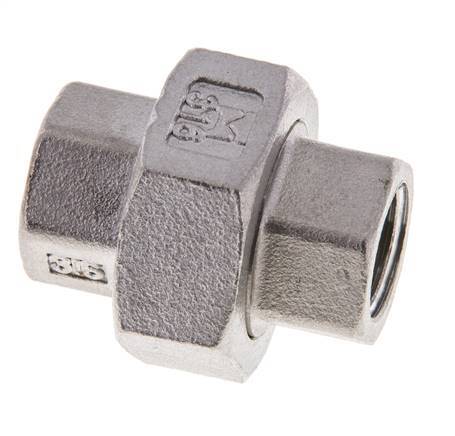 1/4'' NPT Stainless steel Double Nipple 3-pieces with Conically sealing 16 Bar