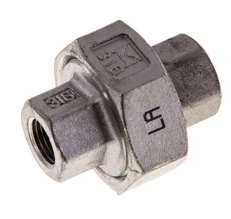 1/8'' NPT Stainless steel Double Nipple 3-pieces with Conically sealing 16 Bar