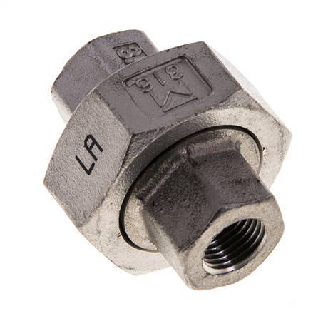 1/8'' NPT Stainless steel Double Nipple 3-pieces with Conically sealing 16 Bar