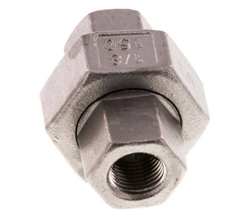 Rp 1/8'' Stainless steel Double Nipple 3-pieces with Conically sealing 16 Bar