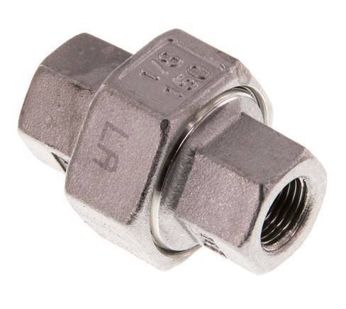 Rp 1/8'' Stainless steel Double Nipple 3-pieces with Conically sealing 16 Bar