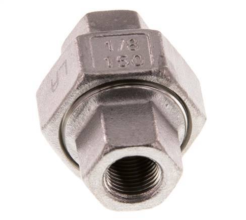 Rp 1/8'' Stainless steel Double Nipple 3-pieces with Conically sealing 16 Bar