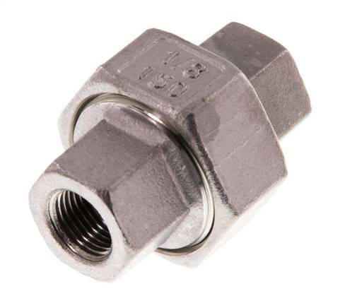 Rp 1/8'' Stainless steel Double Nipple 3-pieces with Conically sealing 16 Bar