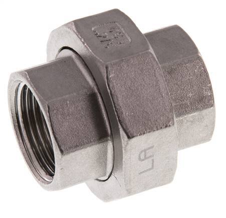 3/4'' NPT Stainless steel Double Nipple 3-pieces with Conically sealing 16 Bar