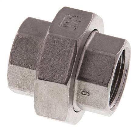 3/4'' NPT Stainless steel Double Nipple 3-pieces with Conically sealing 16 Bar