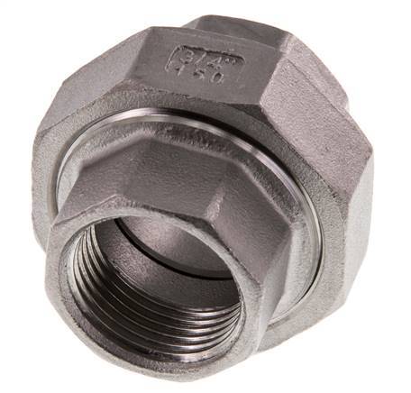 Rp 3/4'' Stainless steel Double Nipple 3-pieces with Conically sealing 16 Bar
