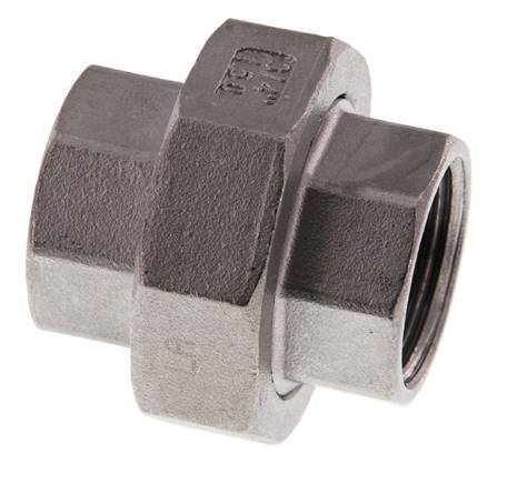 Rp 3/4'' Stainless steel Double Nipple 3-pieces with Conically sealing 16 Bar
