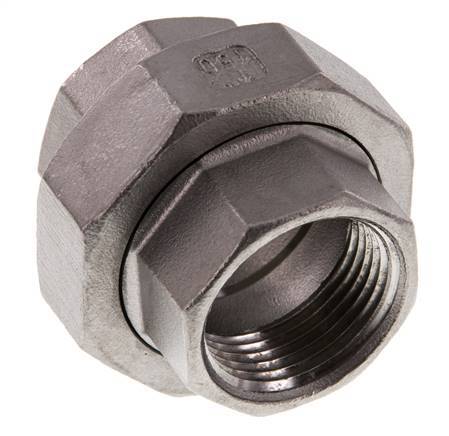 1'' NPT Stainless steel Double Nipple 3-pieces with Conically sealing 16 Bar