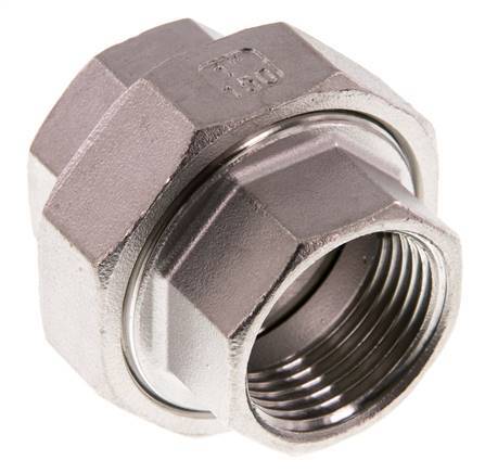 Rp 1'' Stainless steel Double Nipple 3-pieces with Conically sealing 16 Bar