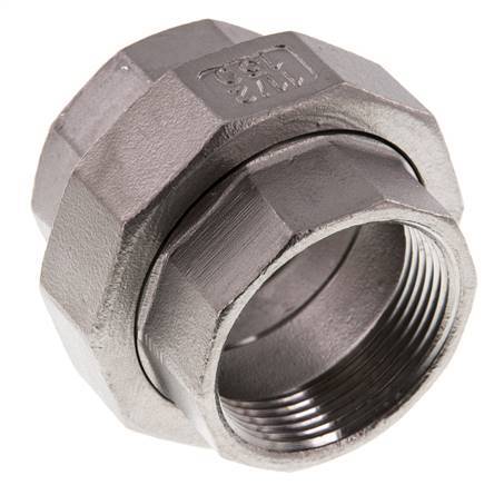 1 1/2'' NPT Stainless steel Double Nipple 3-pieces with Conically sealing 16 Bar