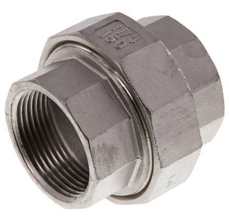 1 1/4'' NPT Stainless steel Double Nipple 3-pieces with Conically sealing 16 Bar
