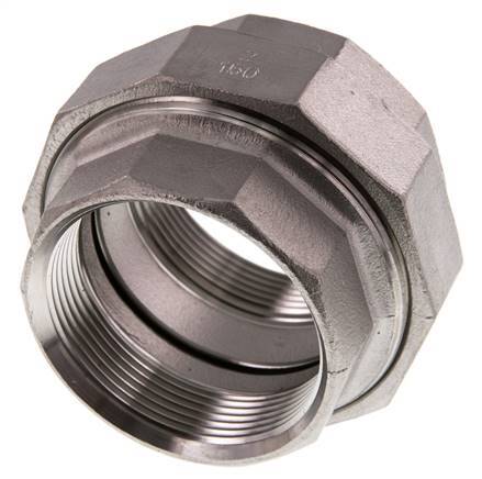 2'' NPT Stainless steel Double Nipple 3-pieces with Conically sealing 16 Bar