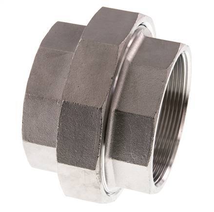 Rp 2 1/2'' Stainless steel Double Nipple 3-pieces with Conically sealing 16 Bar