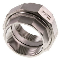 Rp 2 1/2'' Stainless steel Double Nipple 3-pieces with Conically sealing 16 Bar