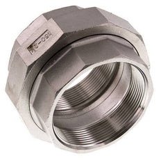 Rp 2 1/2'' Stainless steel Double Nipple 3-pieces with Conically sealing 16 Bar
