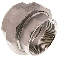 Rp 3'' Stainless steel Double Nipple 3-pieces with Conically sealing 16 Bar