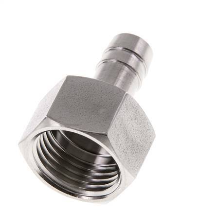 G 1/2'' x 10mm Stainless steel Hose barb 40 Bar