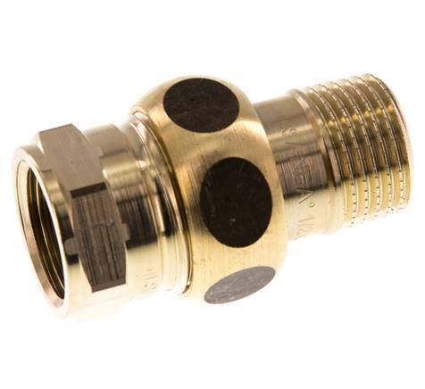 Rp 1/2'' x R 1/2'' F/M Brass Double Nipple 3-pieces with Conically sealing 16 Bar