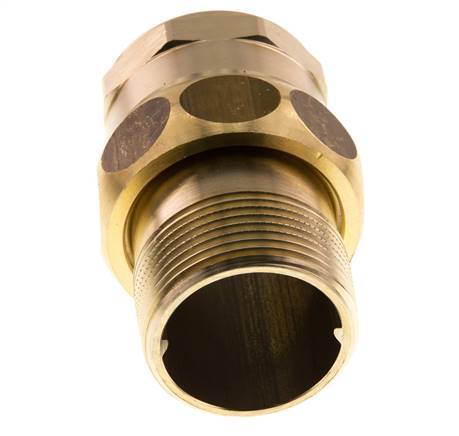 Rp 1 1/4'' x R 1 1/4'' F/M Brass Double Nipple 3-pieces with Conically sealing 16 Bar