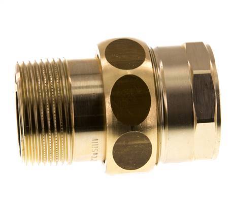 Rp 1 1/4'' x R 1 1/4'' F/M Brass Double Nipple 3-pieces with Conically sealing 16 Bar